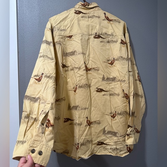 Columbia Men's Beige Bird Print Shirt - Picture 2 of 8